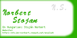 norbert stojan business card